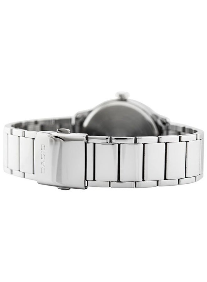 كاسيو Enticer Analog Men’s Watch MTP‑E312D‑1B1VDF, 38.9 mm Black Dial, Silver Stainless Steel Bracelet, 50 m WR - Image 4